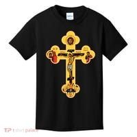Greek Orthodox Jesus Christ Cross Icon Kids T-Shirt thumb 0