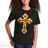 Greek Orthodox Jesus Christ Cross Icon Kids T-Shirt thumb 2