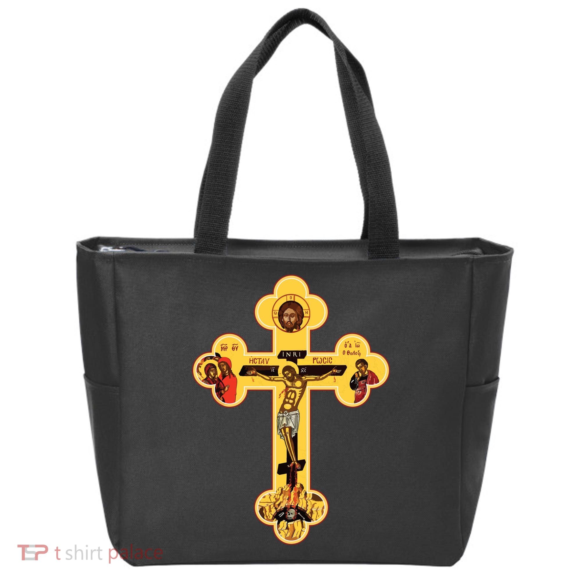 Greek Orthodox Jesus Christ Cross Icon Tote Bag