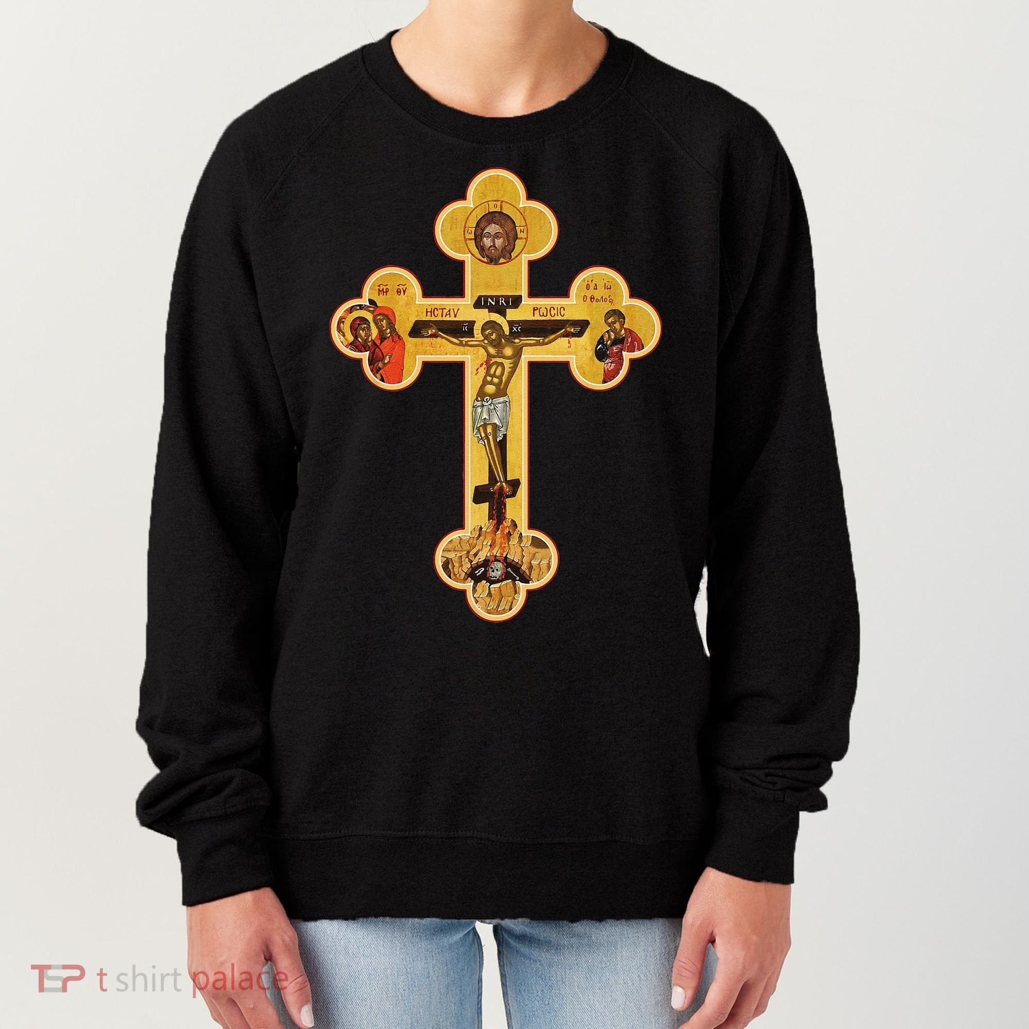 Greek Orthodox Jesus Christ Cross Icon Women's Sweatshirt