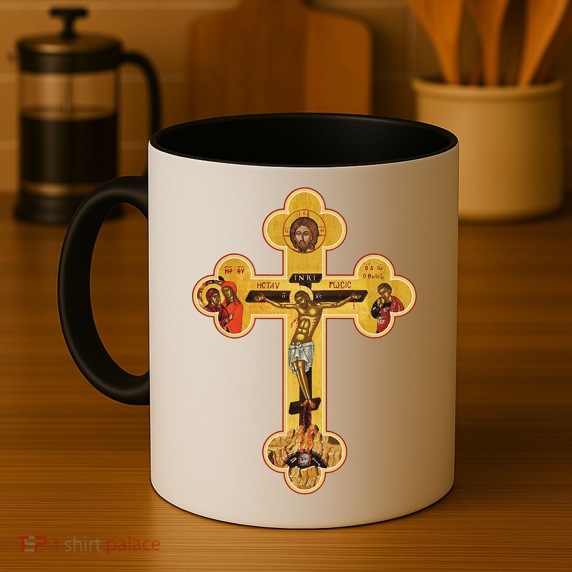 Greek Orthodox Jesus Christ Cross Icon Coffee Mug