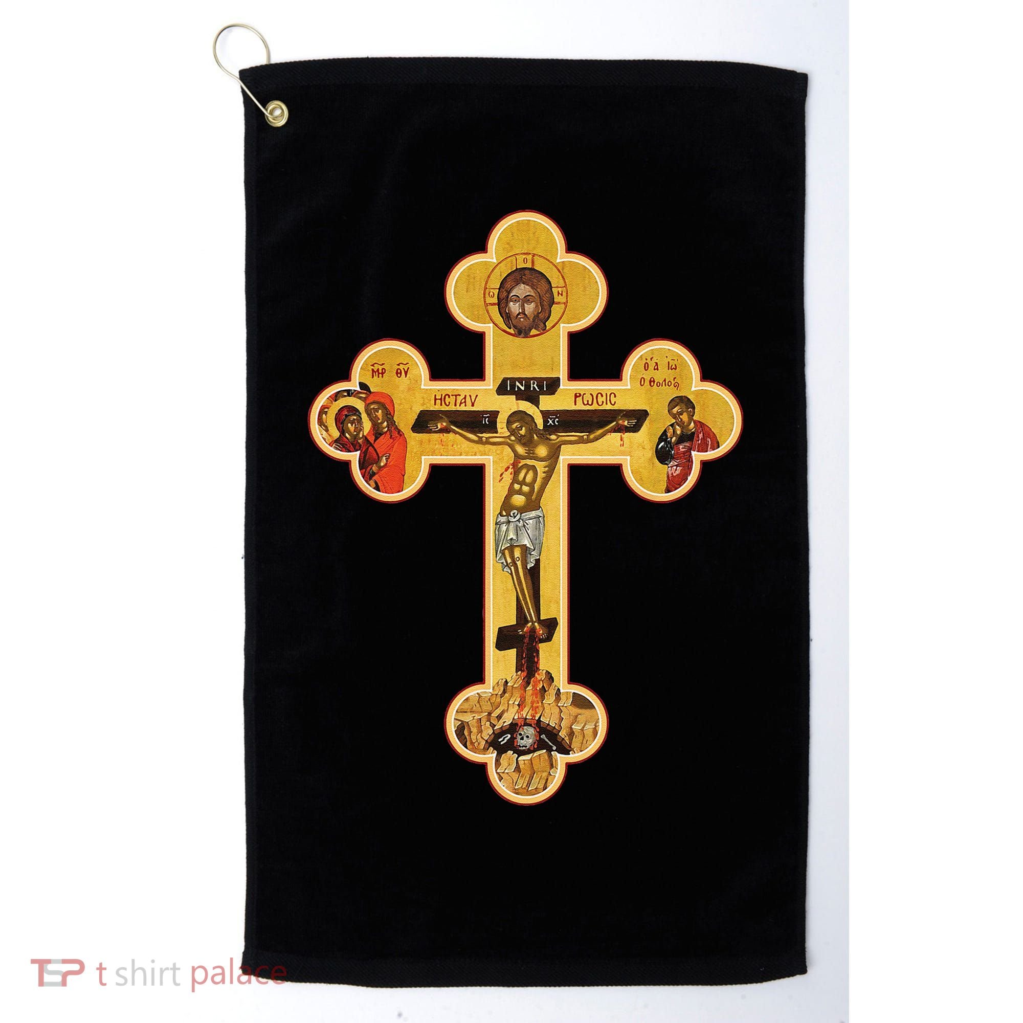 Greek Orthodox Jesus Christ Cross Icon Golf Towel