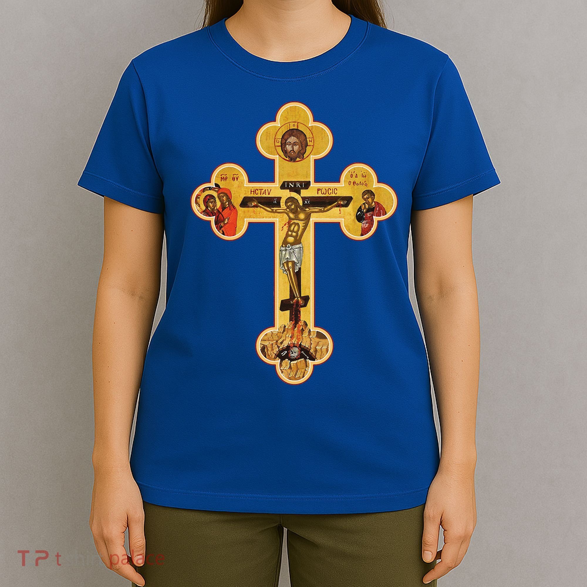 Greek Orthodox Jesus Christ Cross Icon T-Shirt