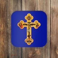 Greek Orthodox Jesus Christ Cross Icon Coaster thumb 0