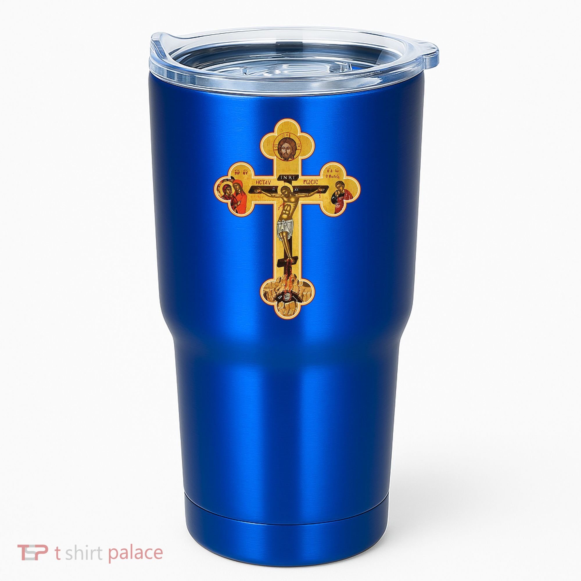 Greek Orthodox Jesus Christ Cross Icon Tumbler