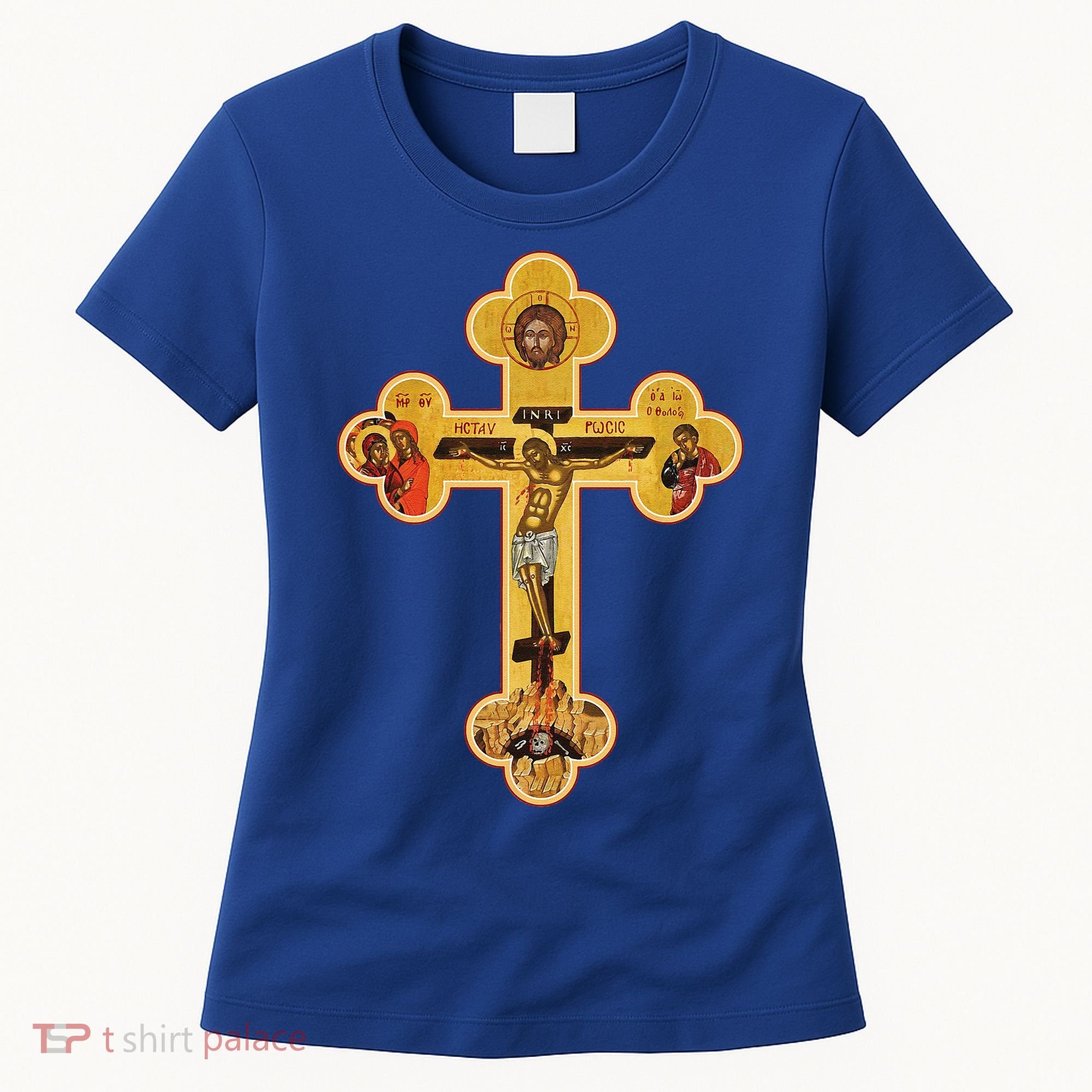 Greek Orthodox Jesus Christ Cross Icon Women's T-Shirt