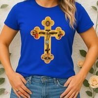 Greek Orthodox Jesus Christ Cross Icon Women's T-Shirt thumb 2