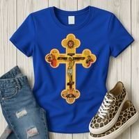 Greek Orthodox Jesus Christ Cross Icon Women's T-Shirt thumb 3