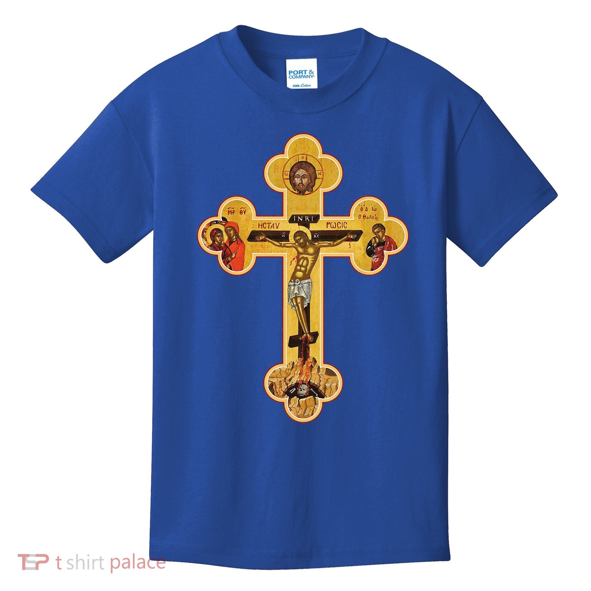 Greek Orthodox Jesus Christ Cross Icon Kids T-Shirt