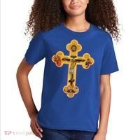Greek Orthodox Jesus Christ Cross Icon Kids T-Shirt thumb 2