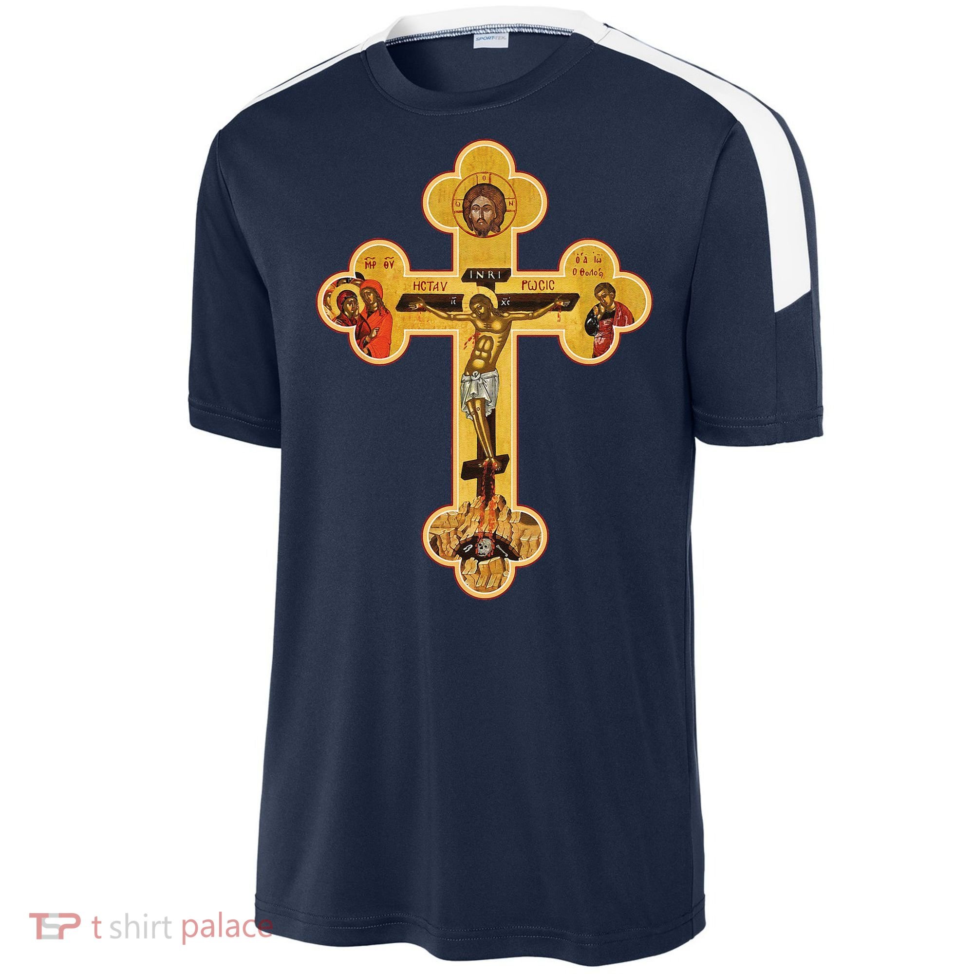 Greek Orthodox Jesus Christ Cross Icon Sport-Tek Competitor United Soccer Jersey