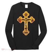 Greek Orthodox Jesus Christ Cross Icon Long Sleeve Shirt thumb 0