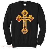 Greek Orthodox Jesus Christ Cross Icon Sweatshirt thumb 0