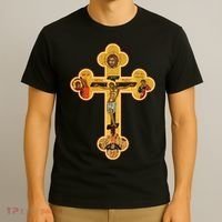 Greek Orthodox Jesus Christ Cross Icon T-Shirt thumb 3