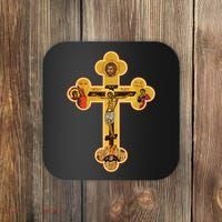 Greek Orthodox Jesus Christ Cross Icon Coaster thumb 0