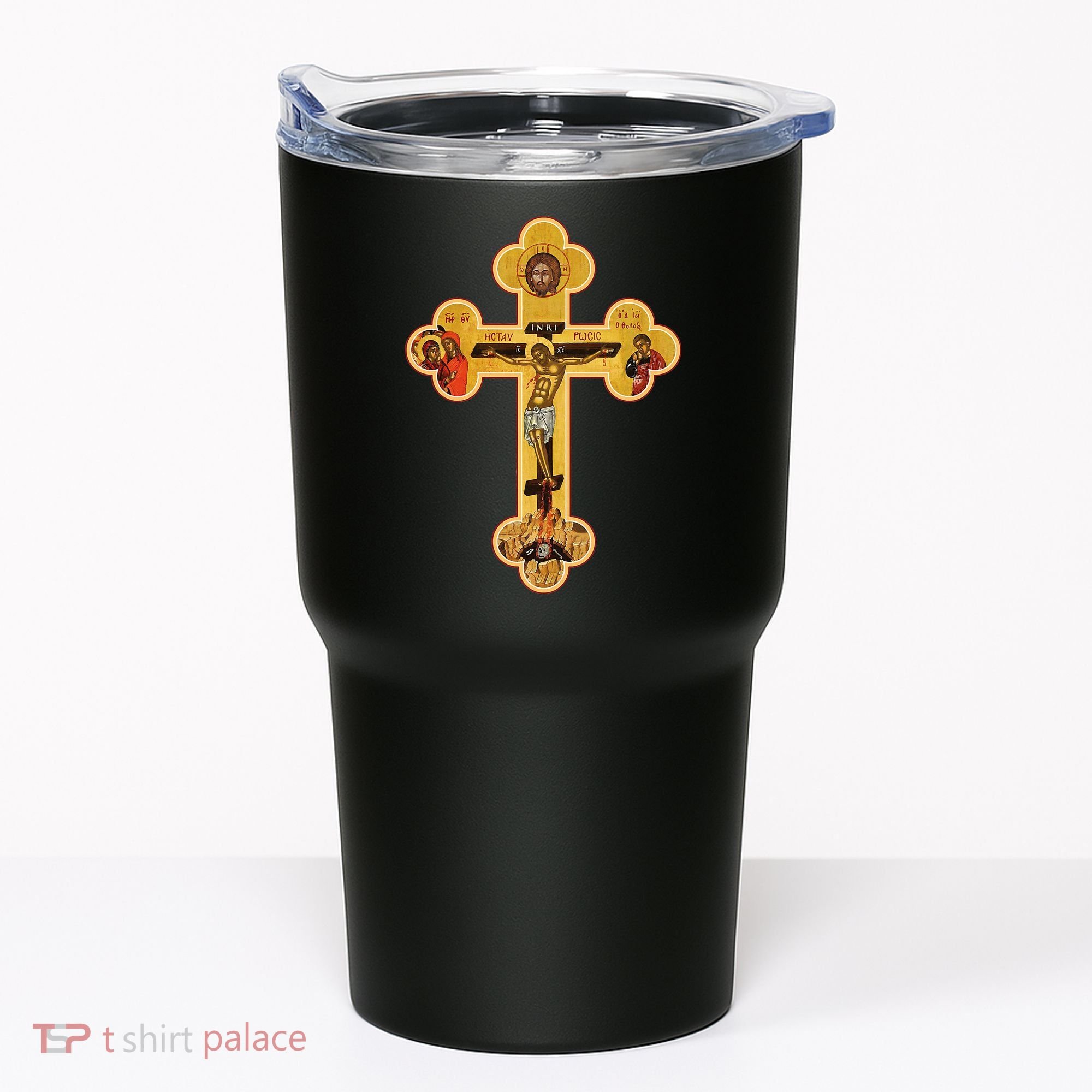 Greek Orthodox Jesus Christ Cross Icon Tumbler