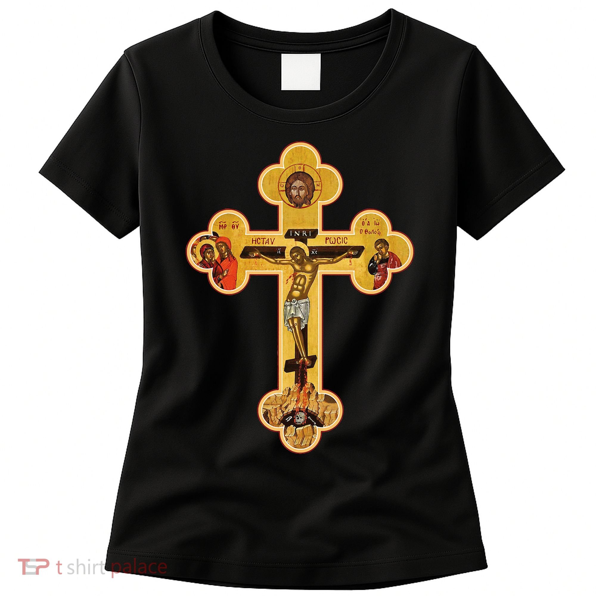 Greek Orthodox Jesus Christ Cross Icon Women's T-Shirt