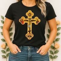 Greek Orthodox Jesus Christ Cross Icon Women's T-Shirt thumb 2