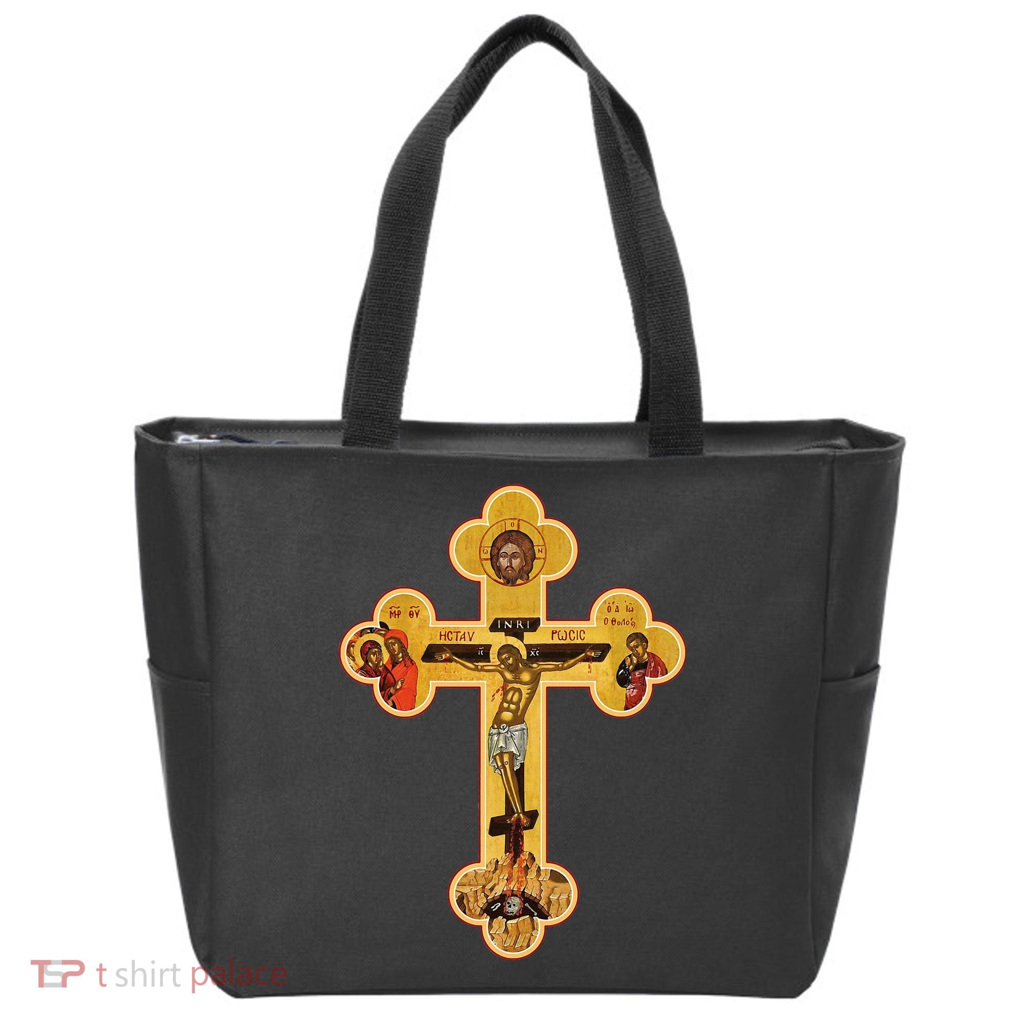 Greek Orthodox Jesus Christ Cross Icon Tote Bag