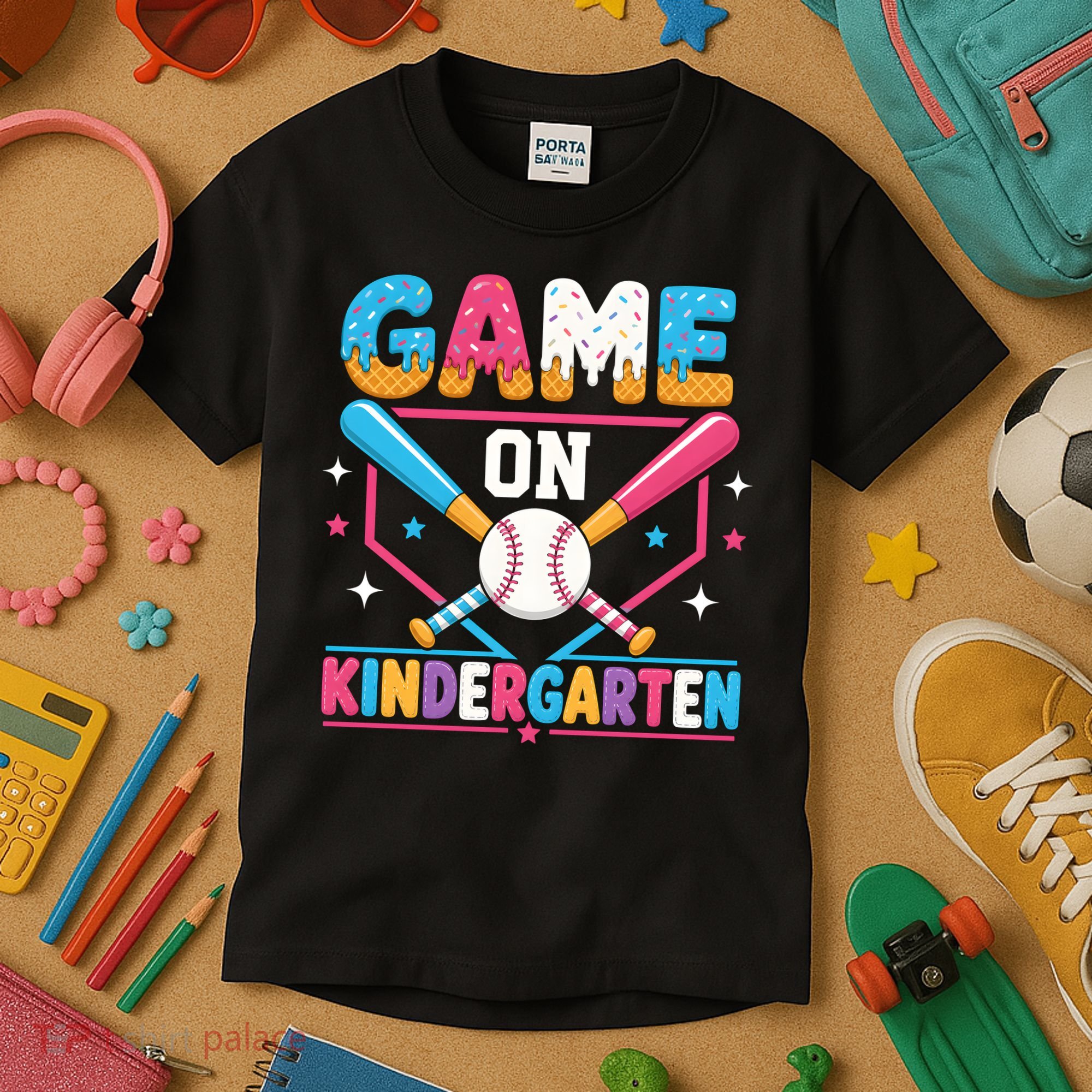 Game On Kindergarten Baseball Students Teachers Kids T-Shirt