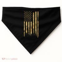 Gold American Flag Limited Addition  USA-Made Doggie Bandana thumb 0