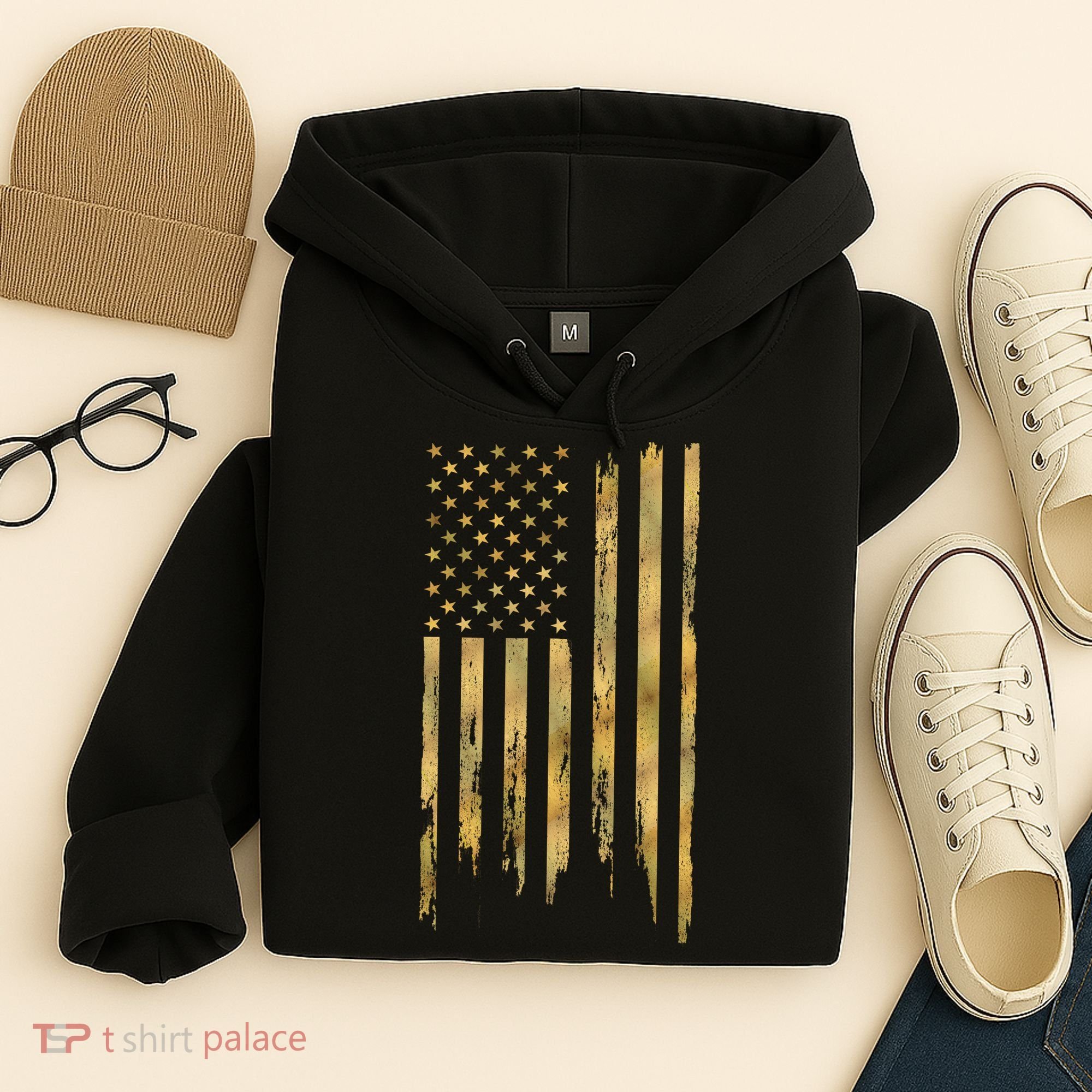 Gold American Flag Limited Addition  Hoodie