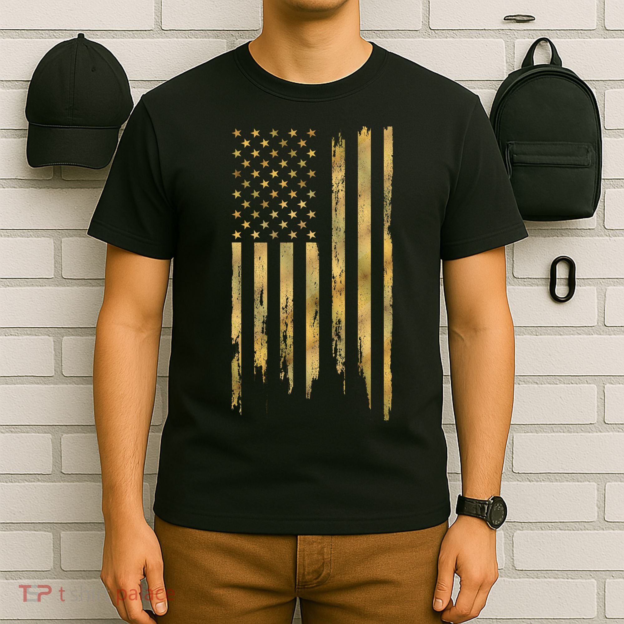 Gold American Flag Limited Addition  T-Shirt