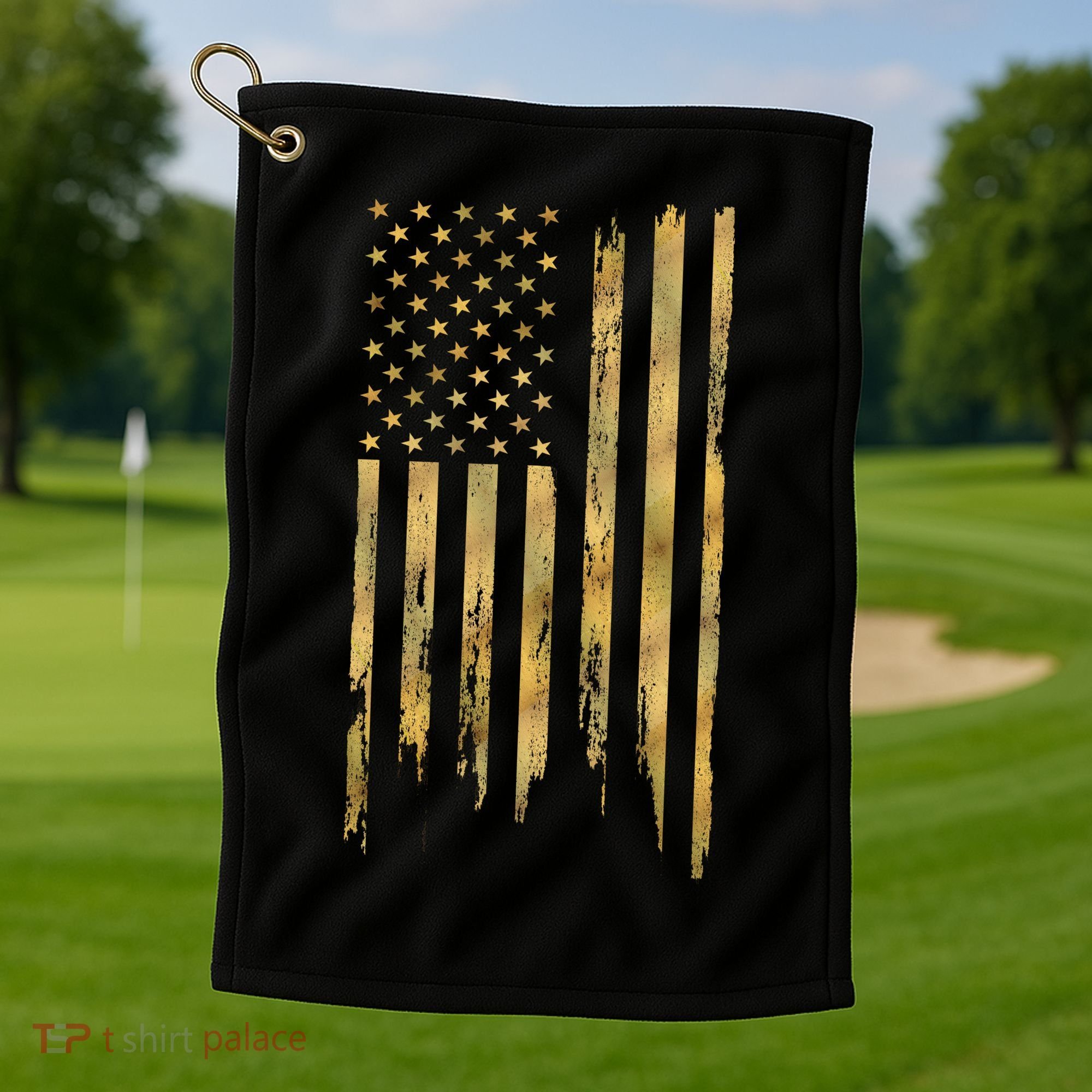 Gold American Flag Limited Addition  Golf Towel