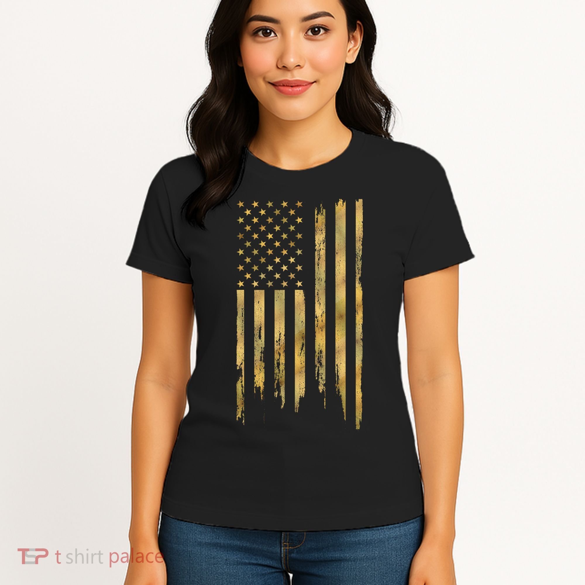 Gold American Flag Limited Addition  Women's T-Shirt