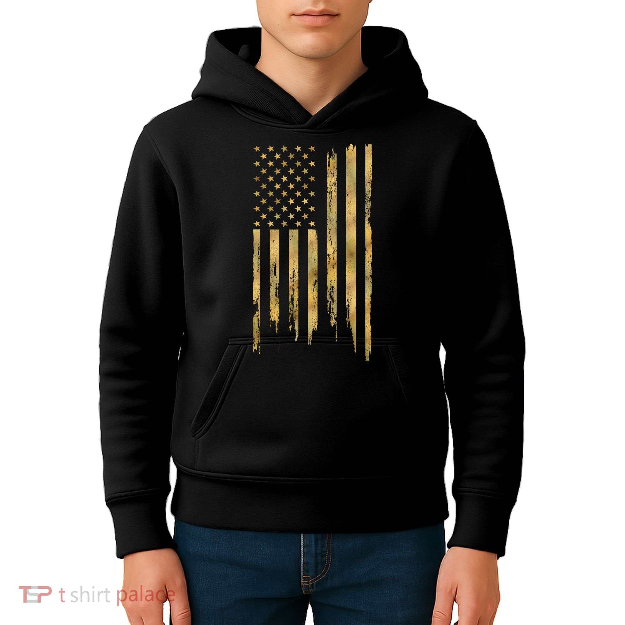 Gold American Flag Limited Addition  Kids Hoodie