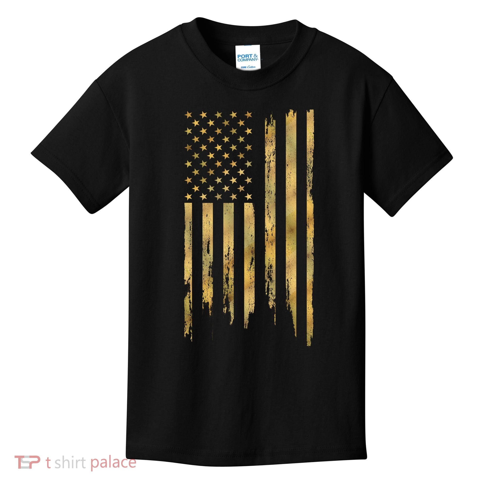 Gold American Flag Limited Addition  Kids T-Shirt