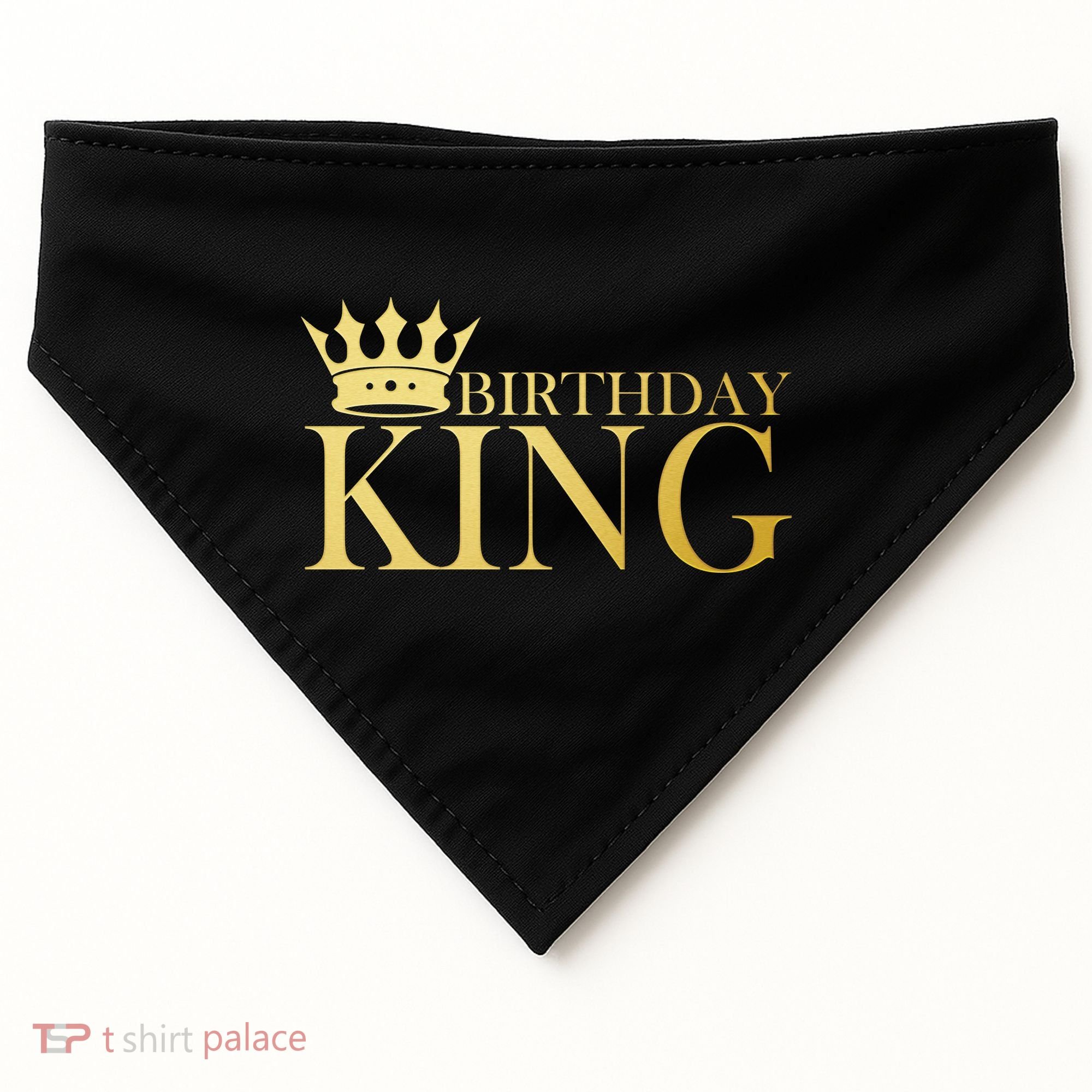 Gold Birthday King Limited Edition  USA-Made Doggie Bandana