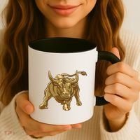 Gold Bitcoin Bull Coffee Mug thumb 3