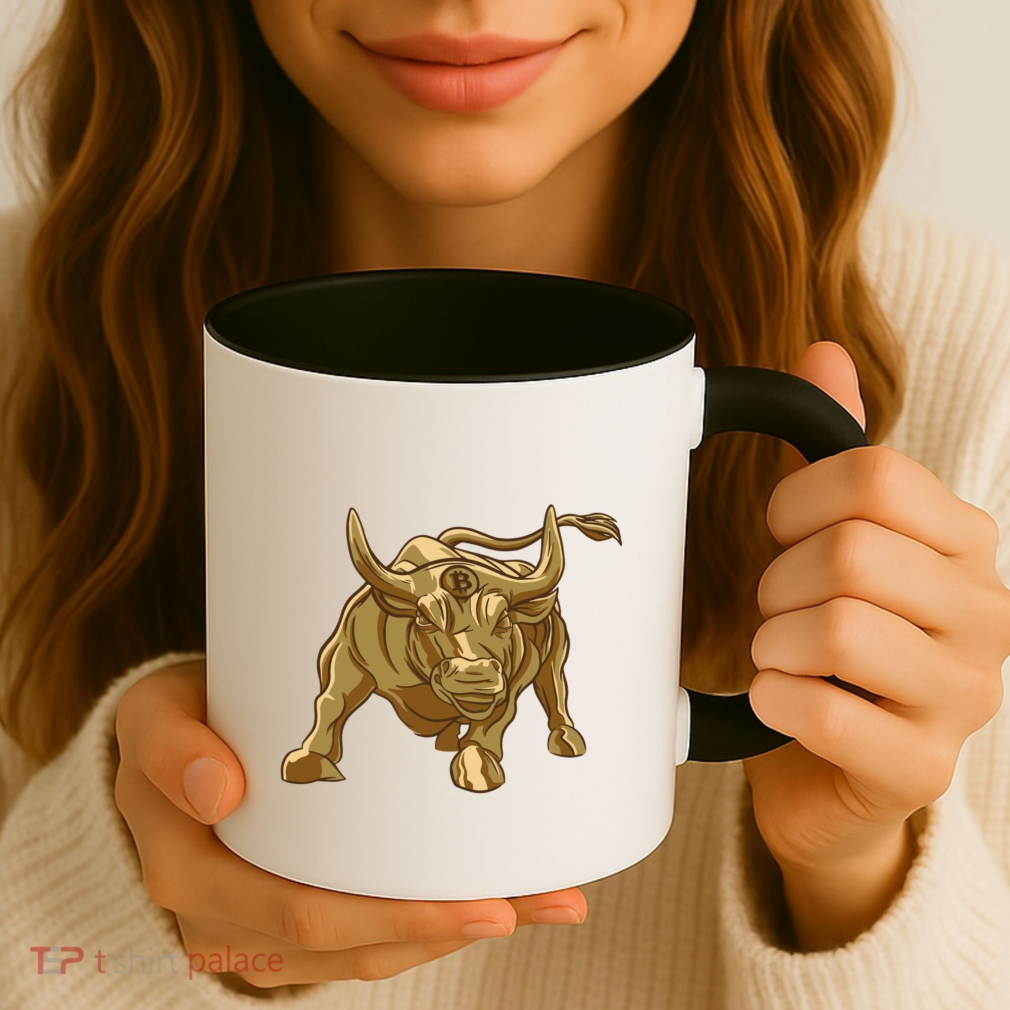 Gold Bitcoin Bull Coffee Mug