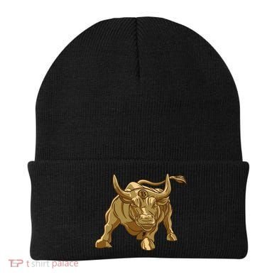 Gold Bitcoin Bull Beanie