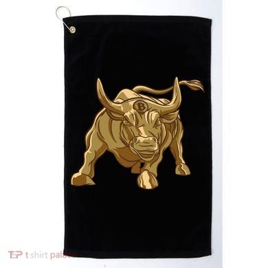 Gold Bitcoin Bull Golf Towel