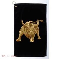 Gold Bitcoin Bull Golf Towel thumb 0
