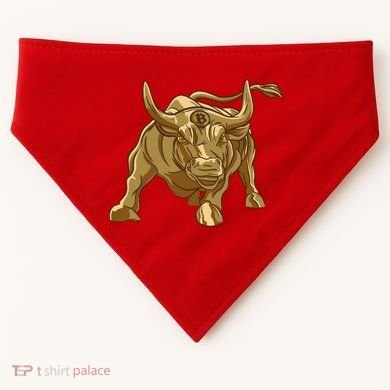 Gold Bitcoin Bull USA-Made Doggie Bandana