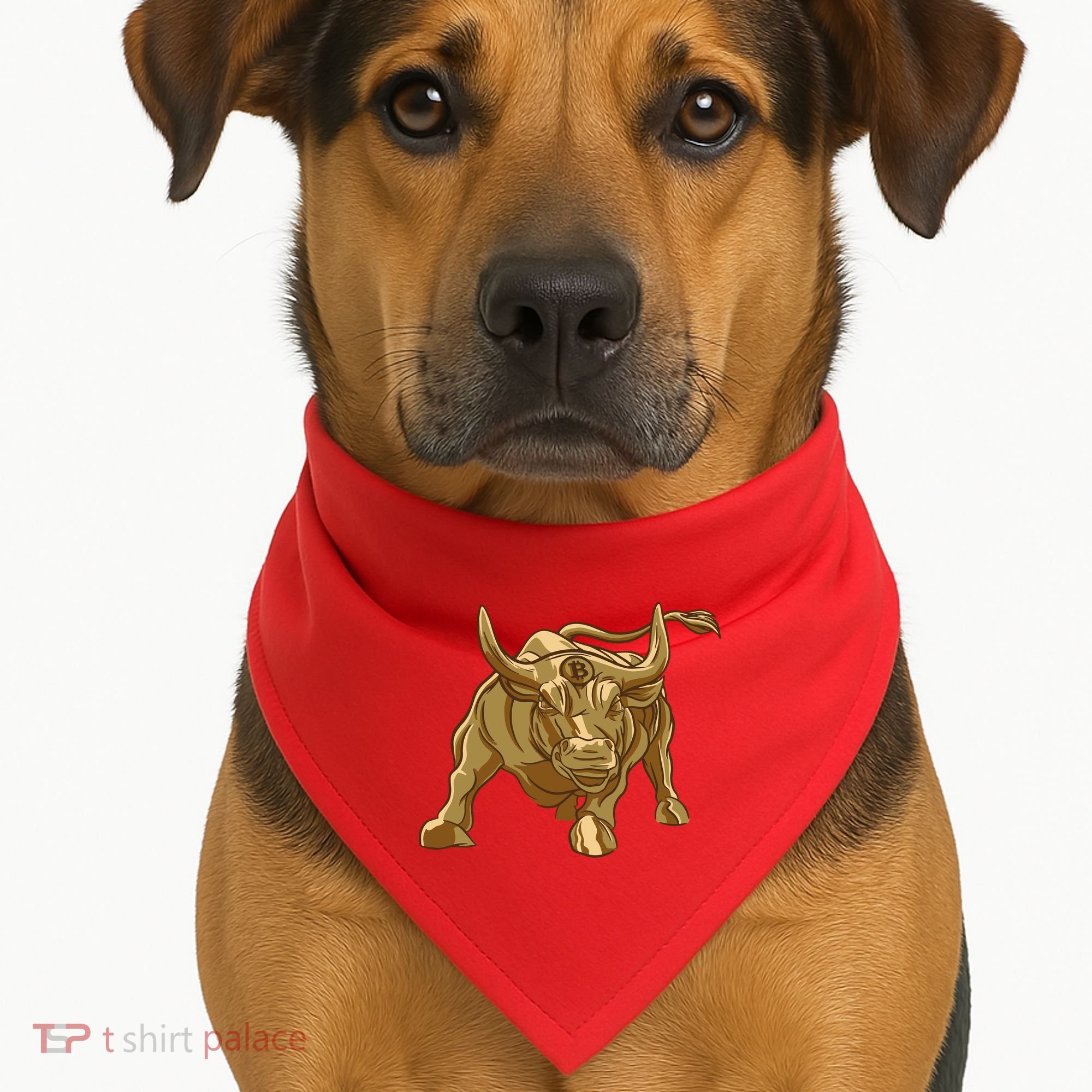 Gold Bitcoin Bull USA-Made Doggie Bandana