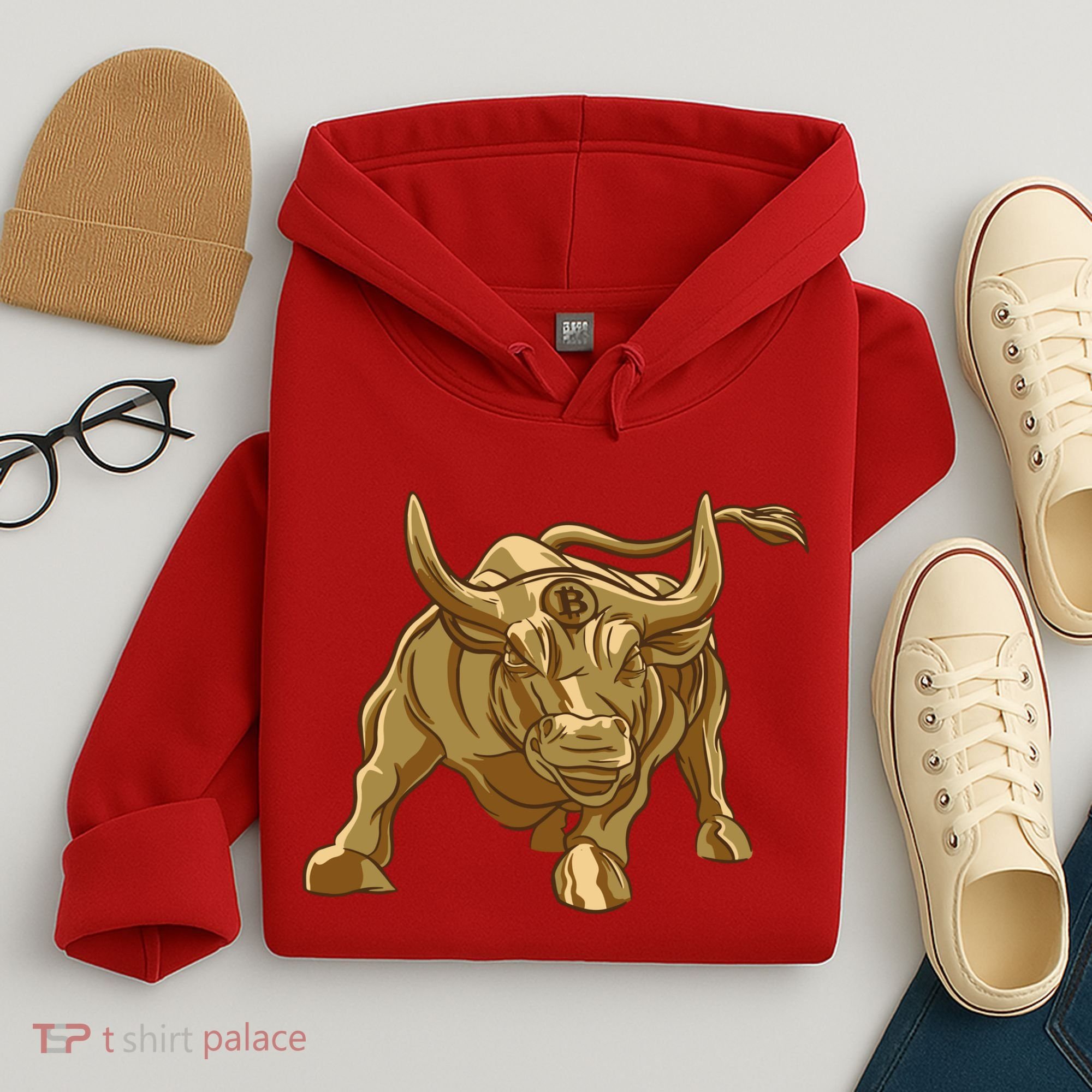 Gold Bitcoin Bull Hoodie