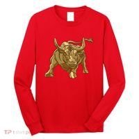 Gold Bitcoin Bull Long Sleeve Shirt thumb 0