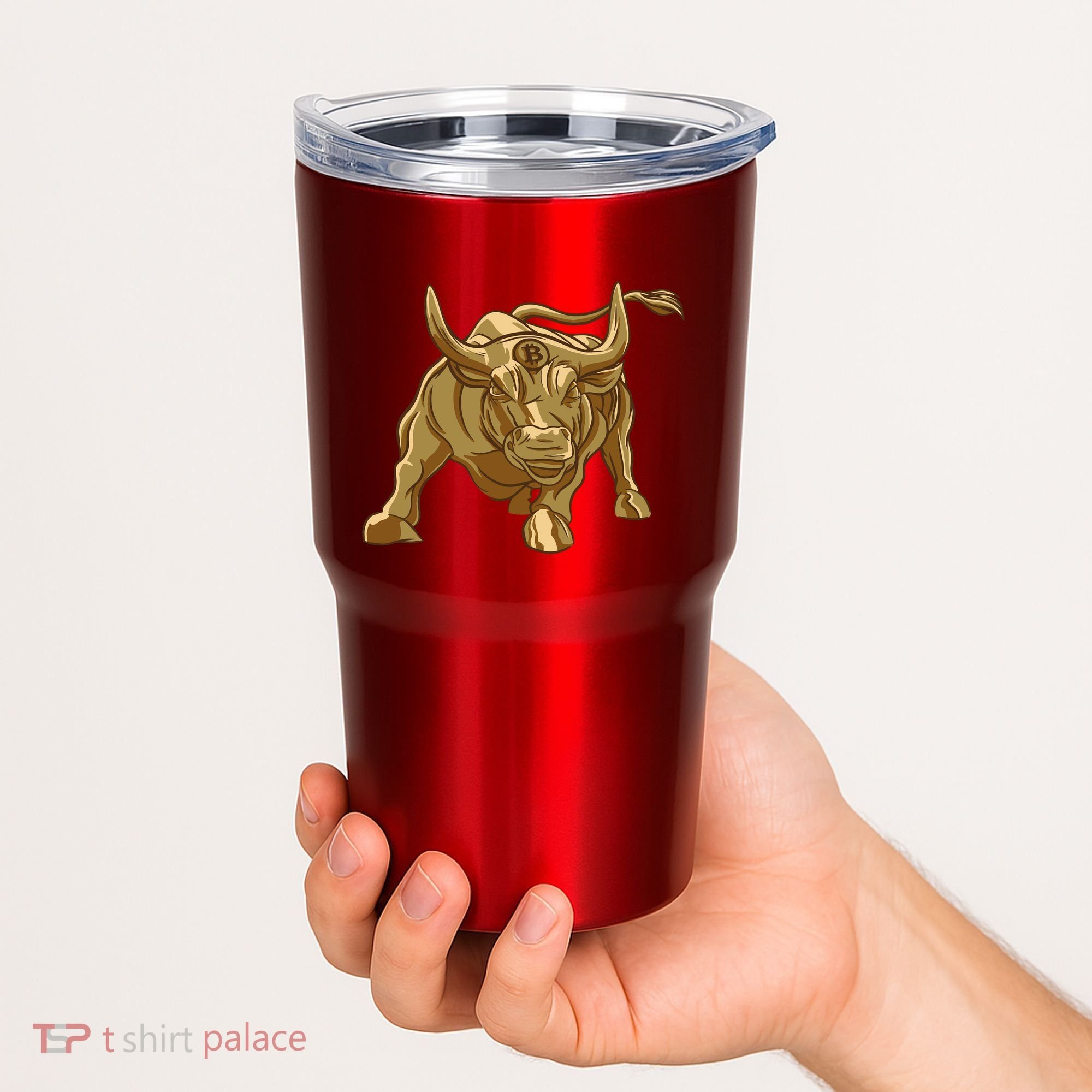 Gold Bitcoin Bull Tumbler