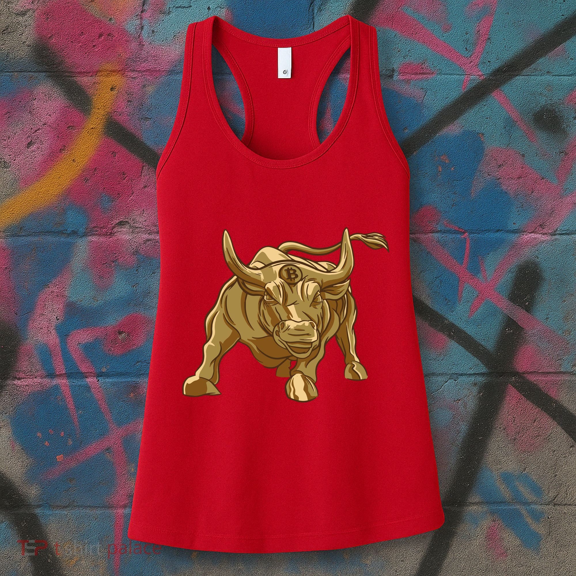 Gold Bitcoin Bull Women's Tank Top
