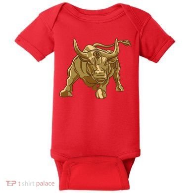 Gold Bitcoin Bull Baby Bodysuit