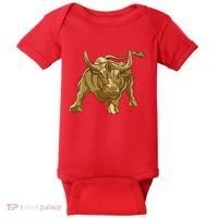 Gold Bitcoin Bull Baby Bodysuit thumb 0