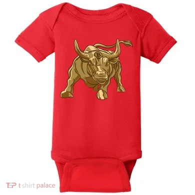 Gold Bitcoin Bull Baby Bodysuit