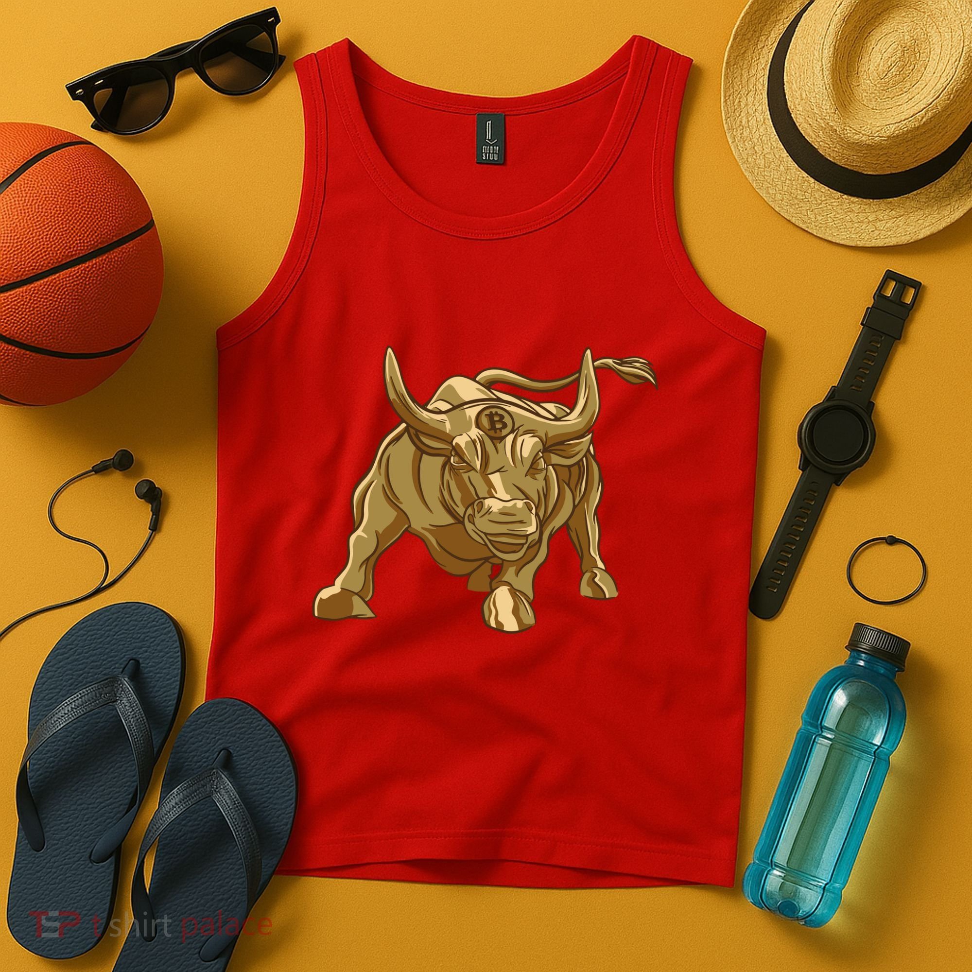 Gold Bitcoin Bull Tank Top