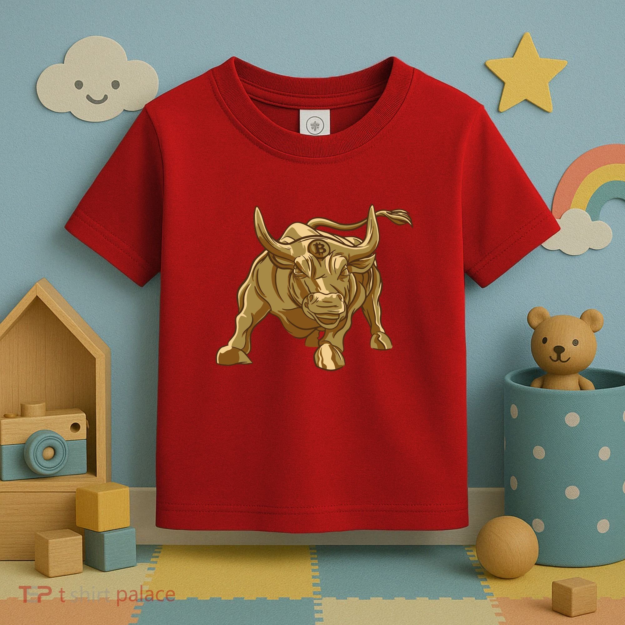 Gold Bitcoin Bull Toddler T-Shirt