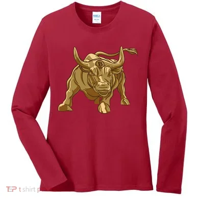 Gold Bitcoin Bull Women's Long Sleeve Shirt