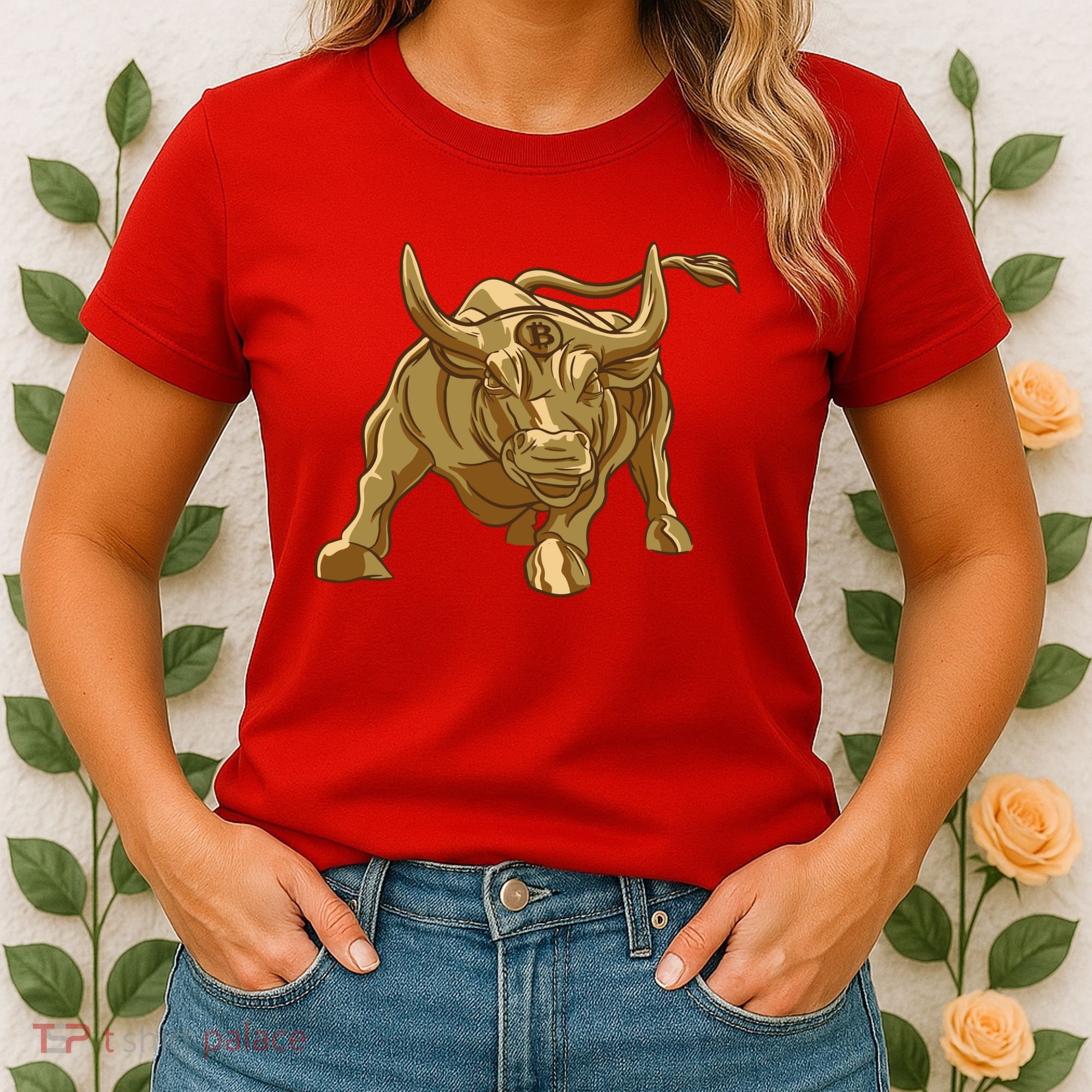 Gold Bitcoin Bull Women's T-Shirt